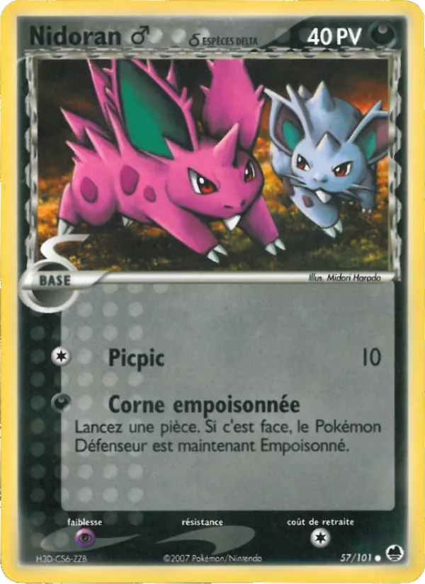 Carte Nidoran ♂ δ 57/101 – EX Île des Dragons