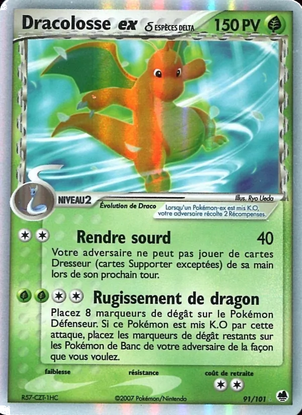 Carte Dracolosse ex δ 91/101 – EX Île des Dragons