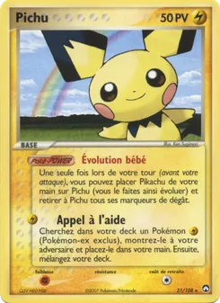 Carte Pichu 21/108 – EX Gardiens du Pouvoir