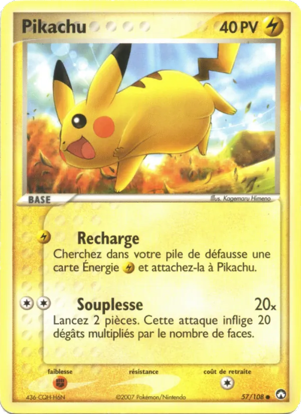 Carte Pikachu 57/108 – EX Gardiens du Pouvoir