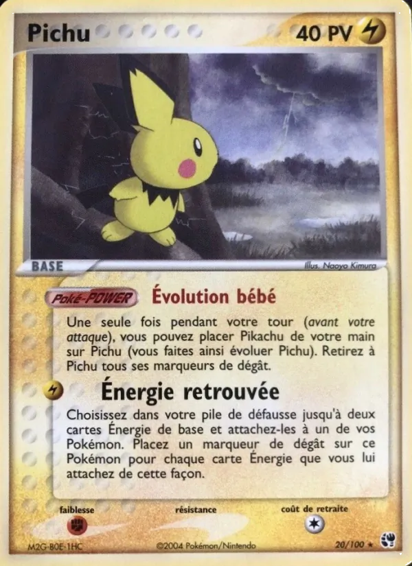 Carte Pichu 20/100 – EX Tempête de sable