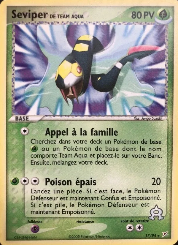 Carte Seviper de Team Aqua 17/95 – EX Team Magma VS Team Aqua