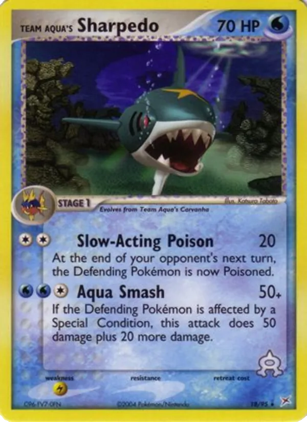 Carte Sharpedo de Team Aqua 18/95 – EX Team Magma VS Team Aqua