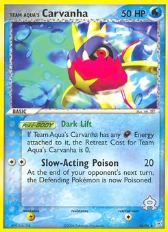 Carte Carvanha de Team Aqua 25/95 – EX Team Magma vs Team Aqua