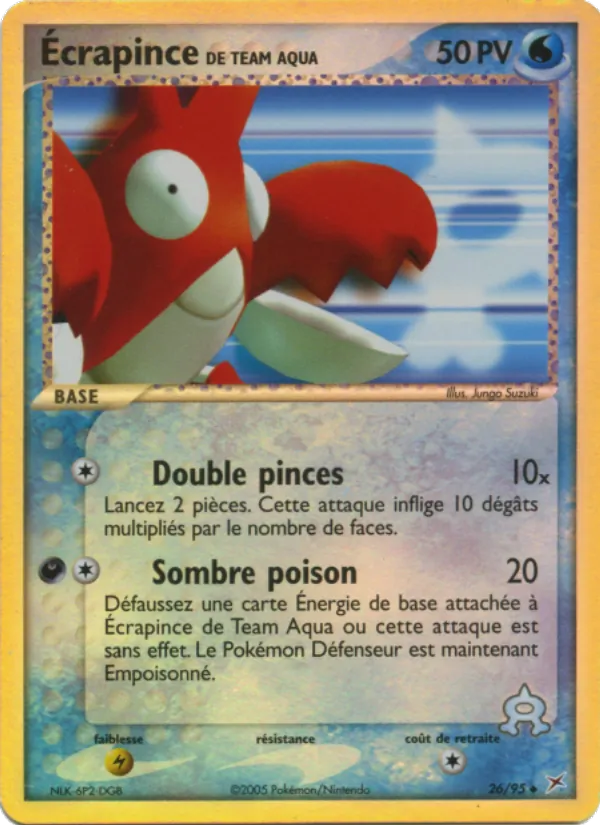 Carte Écrapince de Team Aqua 26/95 – EX Team Magma VS Team Aqua