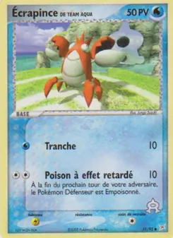 Carte Écrapince de Team Aqua 51/95 – EX Team Magma VS Team Aqua