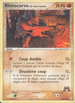 Carte Rhinocorne de Team Magma 67/95 – EX Team Magma VS Team Aqua
