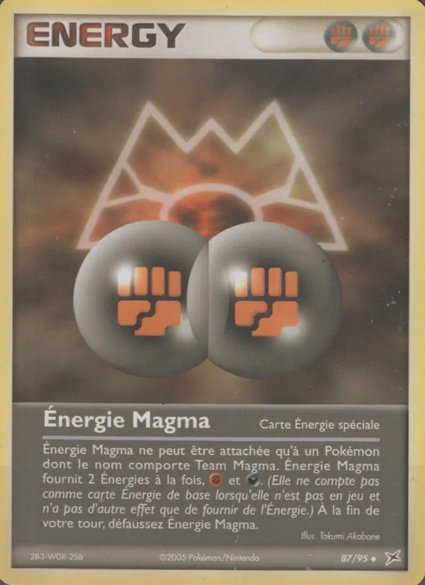Carte Énergie Magma 87/95 – EX Team Magma VS Team Aqua
