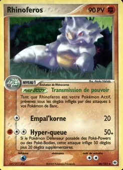 Carte Rhinoféros 46/101 – EX Légendes Oubliées