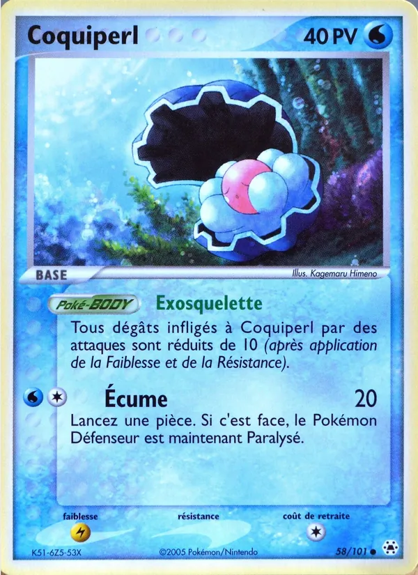 Carte Coquiperl 58/101 – EX Légendes Oubliées