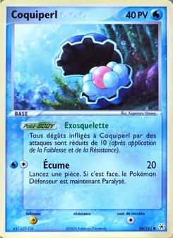 Carte Coquiperl 58/101 – EX Légendes Oubliées
