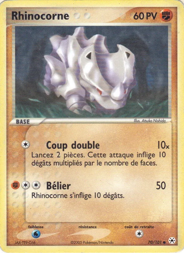 Carte Rhinocorne 70/101 – EX Légendes Oubliées