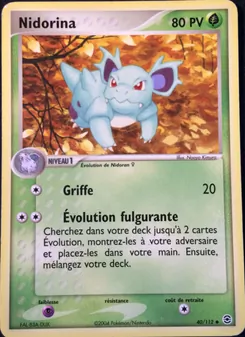 Carte Nidorina 40/112 – EX Rouge Feu & Vert Feuille