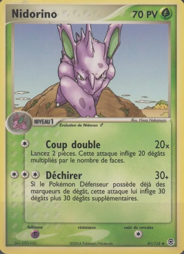 Carte Nidorino 41/112 – EX Rouge Feu & Vert Feuille