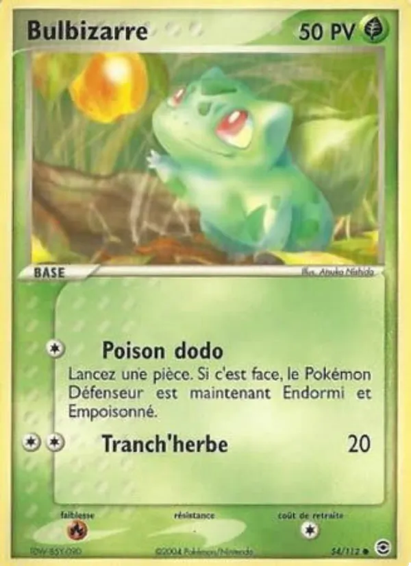 Carte Bulbizarre 54/112 – EX Rouge Feu & Vert Feuille
