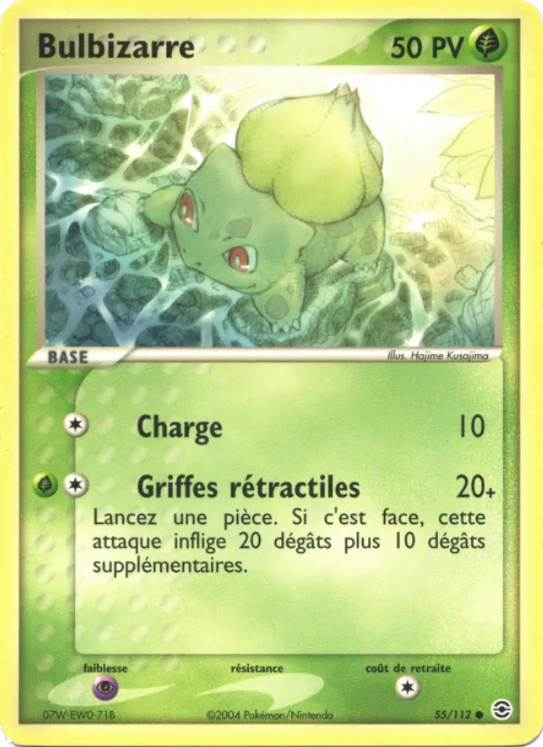 Carte Bulbizarre 55/112 – EX Rouge Feu & Vert Feuille