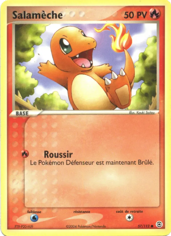 Carte Salamèche 57/112 – EX Rouge Feu & Vert Feuille