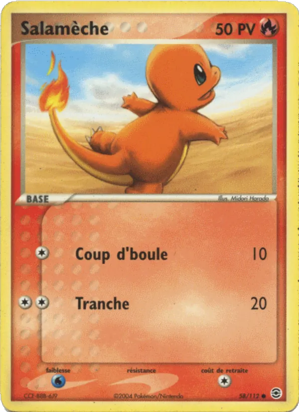 Carte Salamèche 58/112 – EX Rouge Feu & Vert Feuille