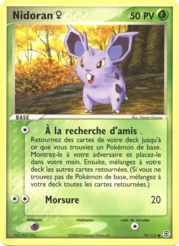 Carte Nidoran ♀ 70/112 – EX Rouge Feu & Vert Feuille