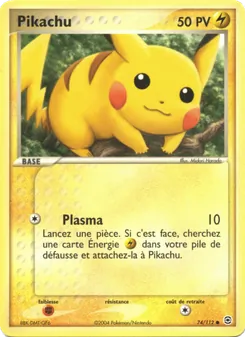 Carte Pikachu 74/112 – EX Rouge Feu & Vert Feuille