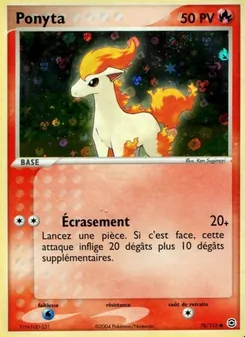 Carte Ponyta 76/112 – EX Rouge Feu & Vert Feuille
