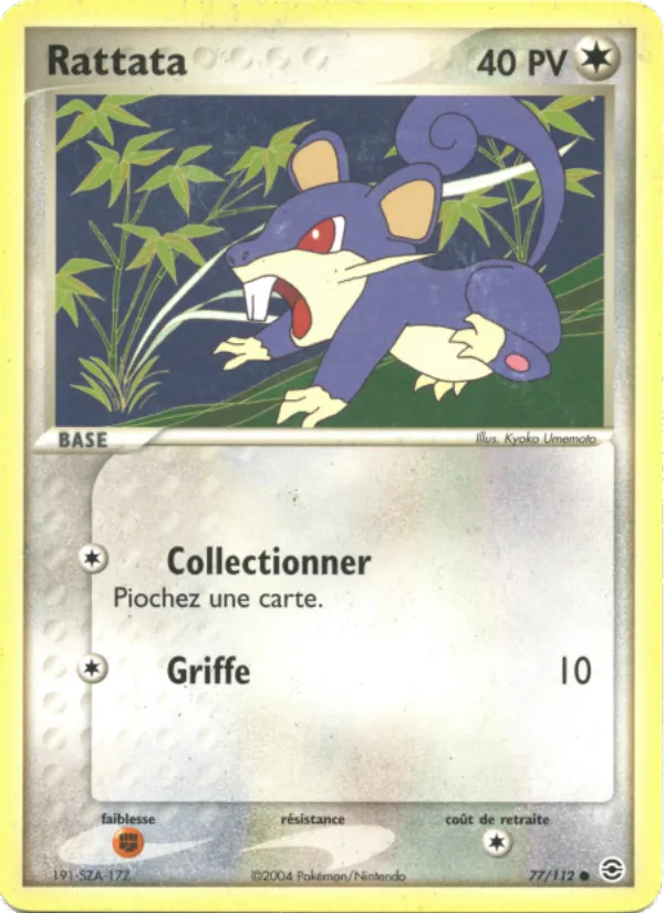 Carte Rattata 77/112 – EX Rouge Feu & Vert Feuille