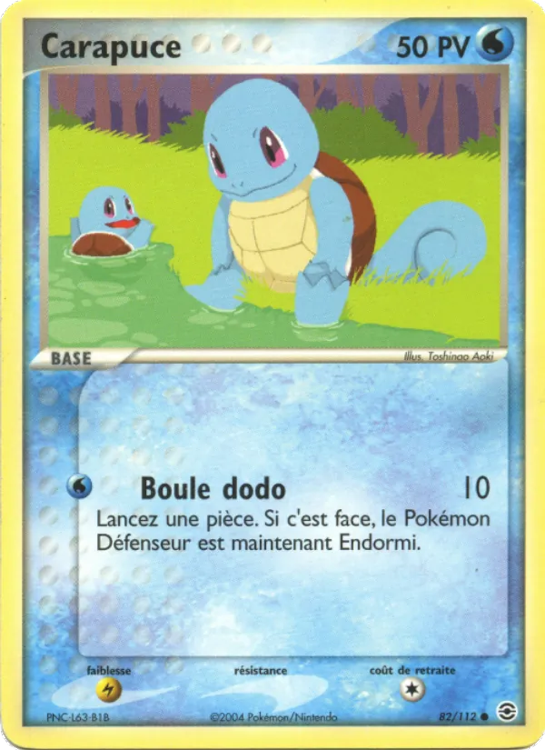 Carte Carapuce 82/112 – EX Rouge Feu & Vert Feuille