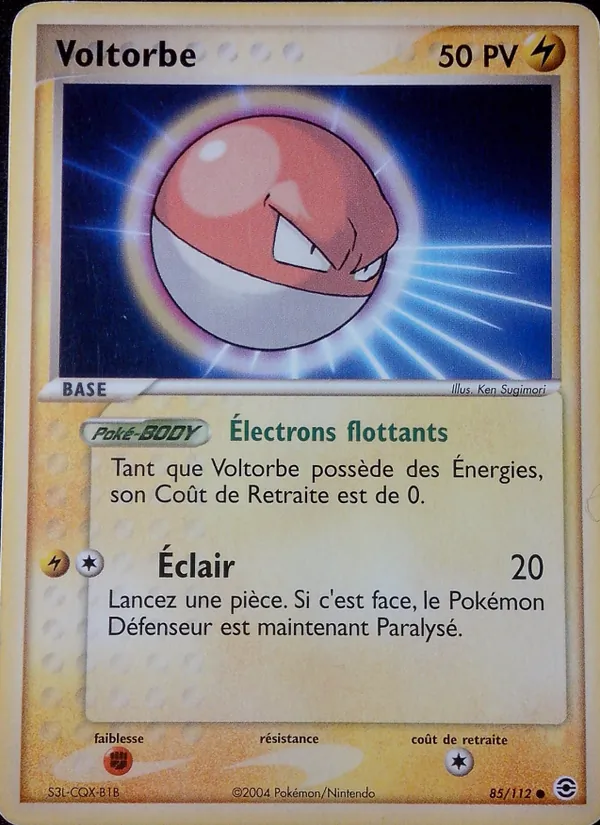 Carte Voltorbe 85/112 – EX Rouge Feu & Vert Feuille