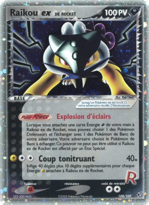 Carte Raikou ex de Rocket 108/107 – EX Deoxys