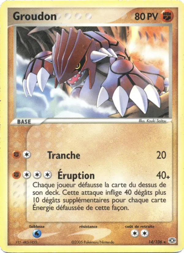 Carte Groudon 14/106 – EX Émeraude
