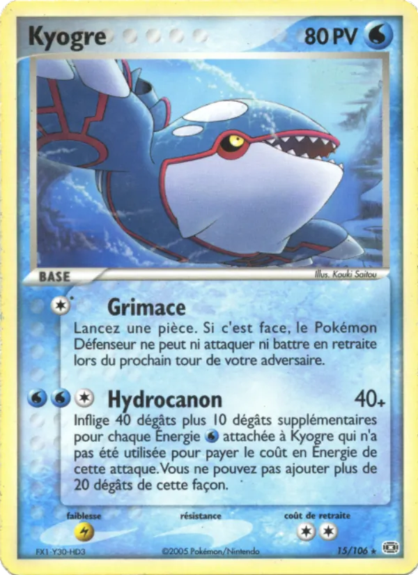 Carte Kyogre 15/106 – EX Émeraude