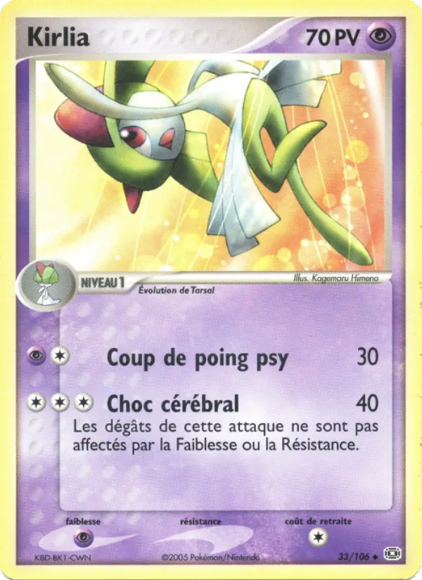 Carte Kirlia 33/106 – EX Émeraude
