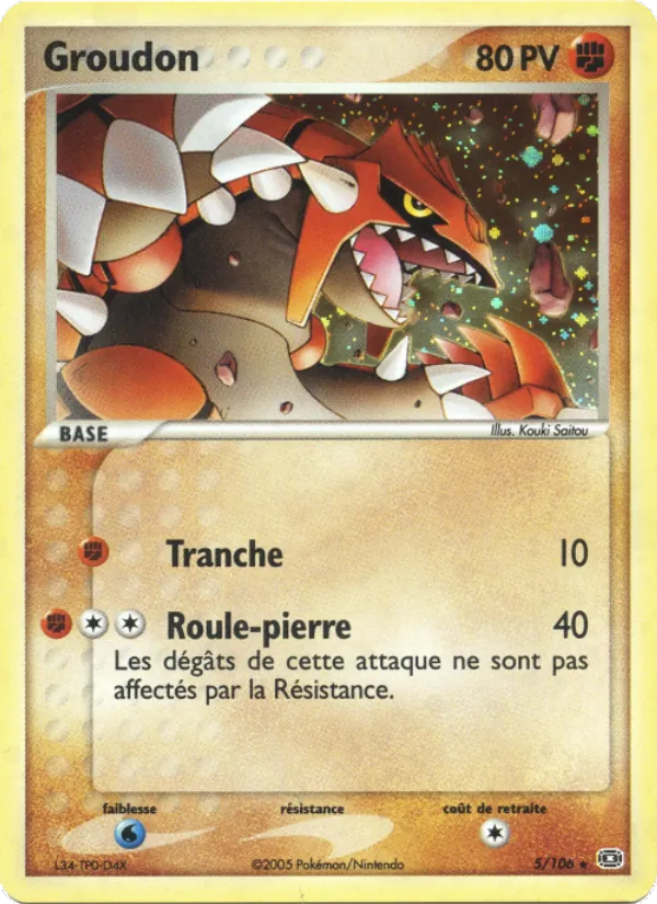 Carte Groudon 5/106 – EX Émeraude
