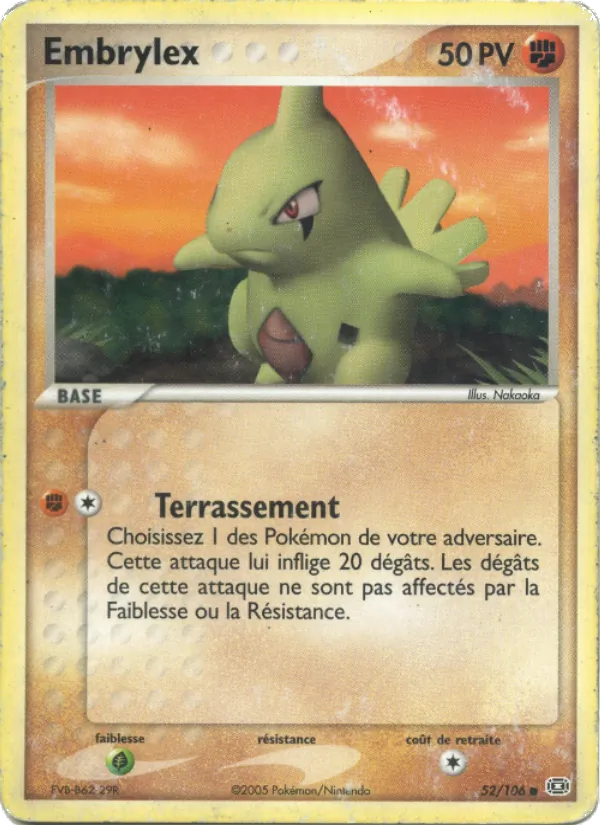 Carte Embrylex 52/106 – EX Émeraude