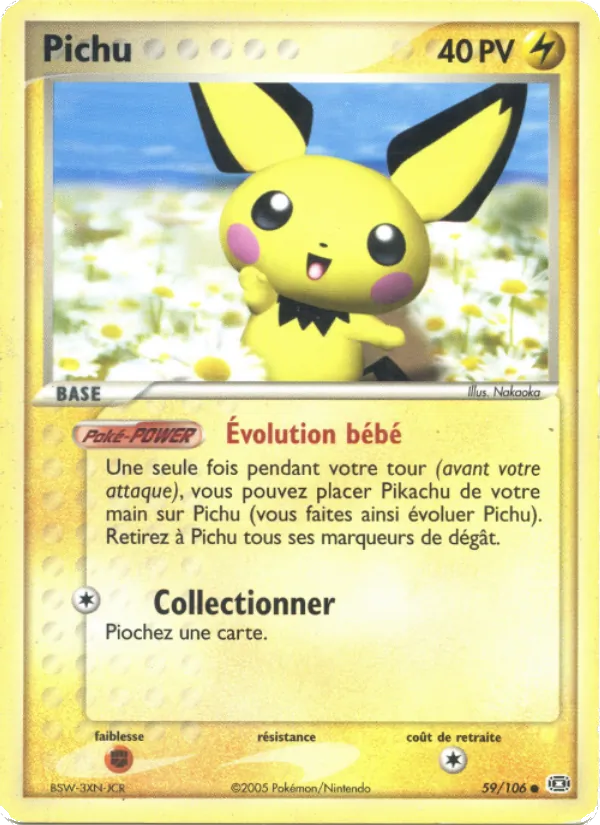 Carte Pichu 59/106 – EX Émeraude