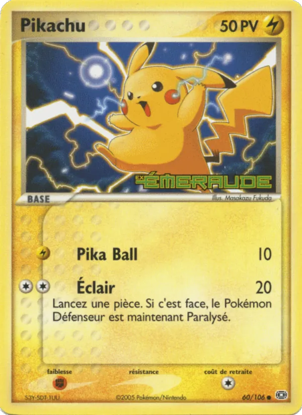 Carte Pikachu 60/106 – EX Émeraude