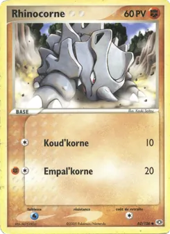 Carte Rhinocorne 62/106 – EX Émeraude