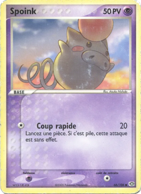 Carte Spoink 66/106 – EX Émeraude