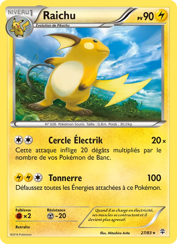 Carte Raichu 27/83 – Générations