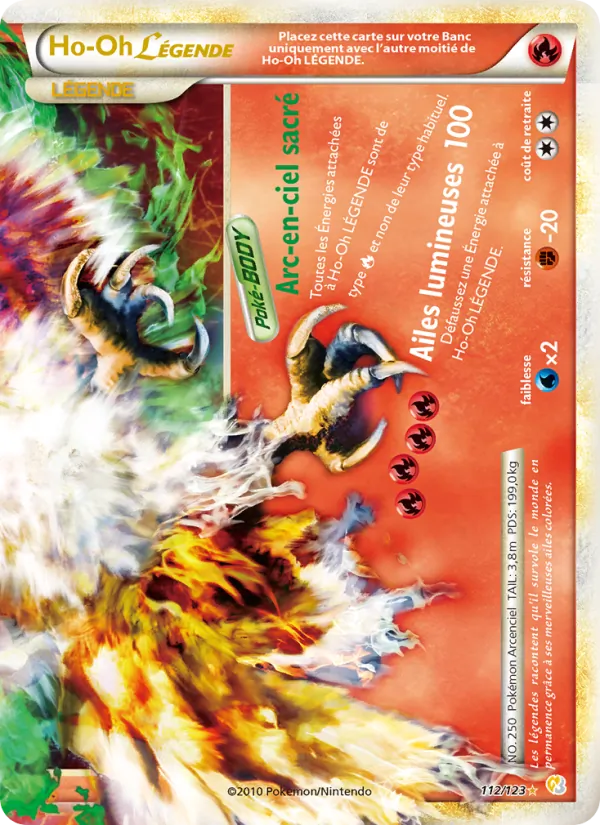Carte Ho-Oh LÉGENDAIRE 112/123 – HeartGold & SoulSilver