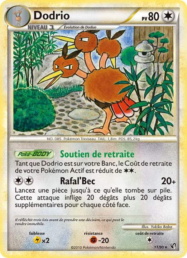 Carte Dodrio 11/90 – Indomptable