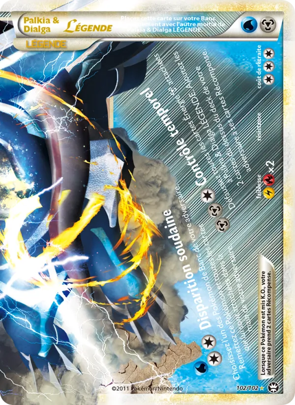 Carte Palkia & Dialga LÉGENDE 102/102 – Triomphe