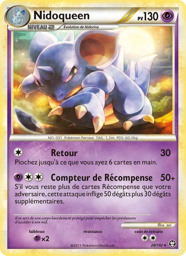 Carte Nidoqueen 28/102 – Triomphant