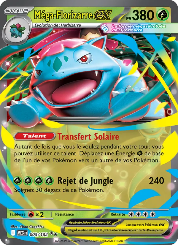 Carte Méga-Florizarre-ex 003/132 – Méga-Évolution