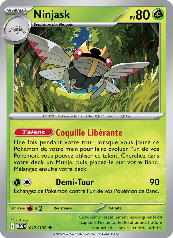Carte Ninjask 017/132 – Méga-Évolution