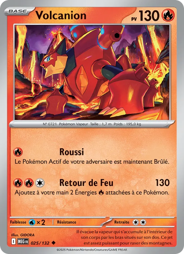 Carte Volcanion 025/132 – Méga-Évolution