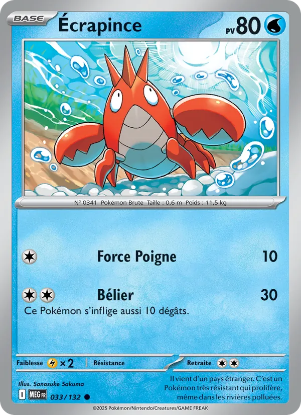 Carte Écrapince 033/132 – Méga-Évolution
