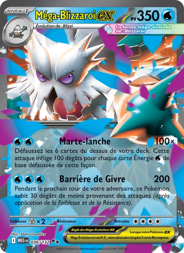 Carte Méga-Blizzaroi-ex 036/132 – Méga-Évolution