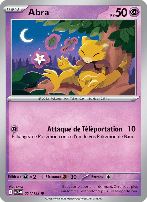 Carte Abra 054/132 – Méga-Évolution
