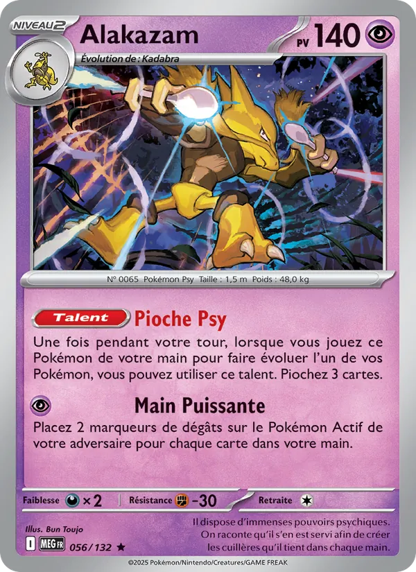 Carte Alakazam 056/132 – Méga-Évolution